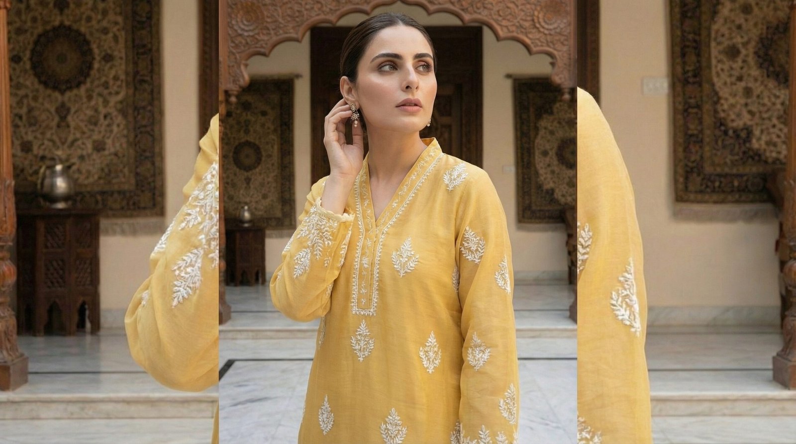 Golden Aura – Premium Muslin and Cotton Ensemble - Image 2