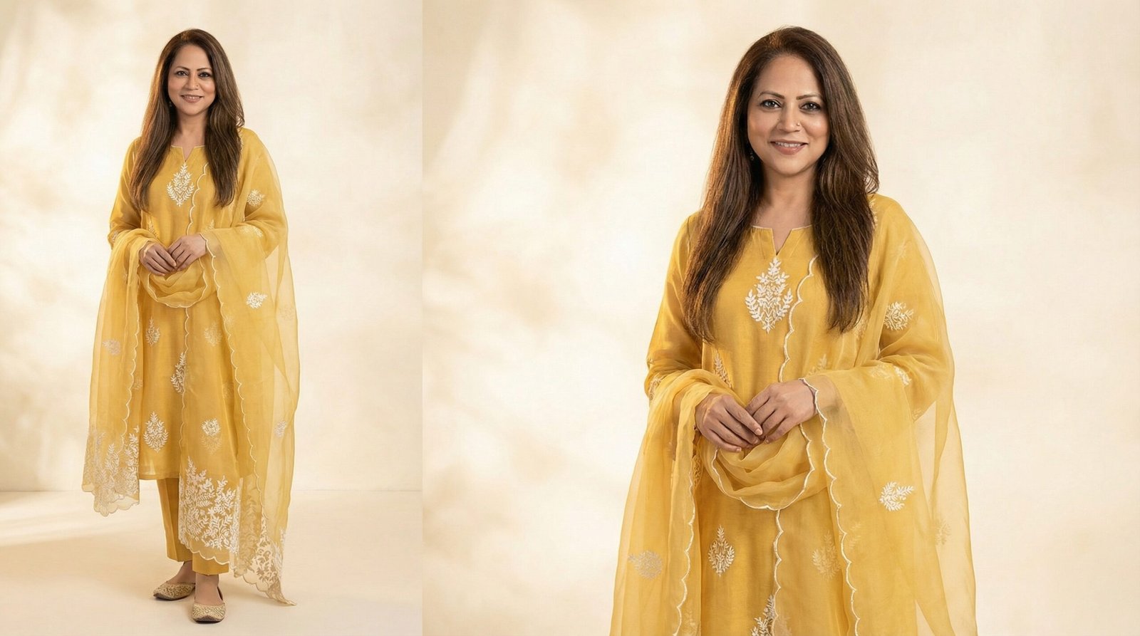 Golden Aura – Premium Muslin and Cotton Ensemble - Image 4
