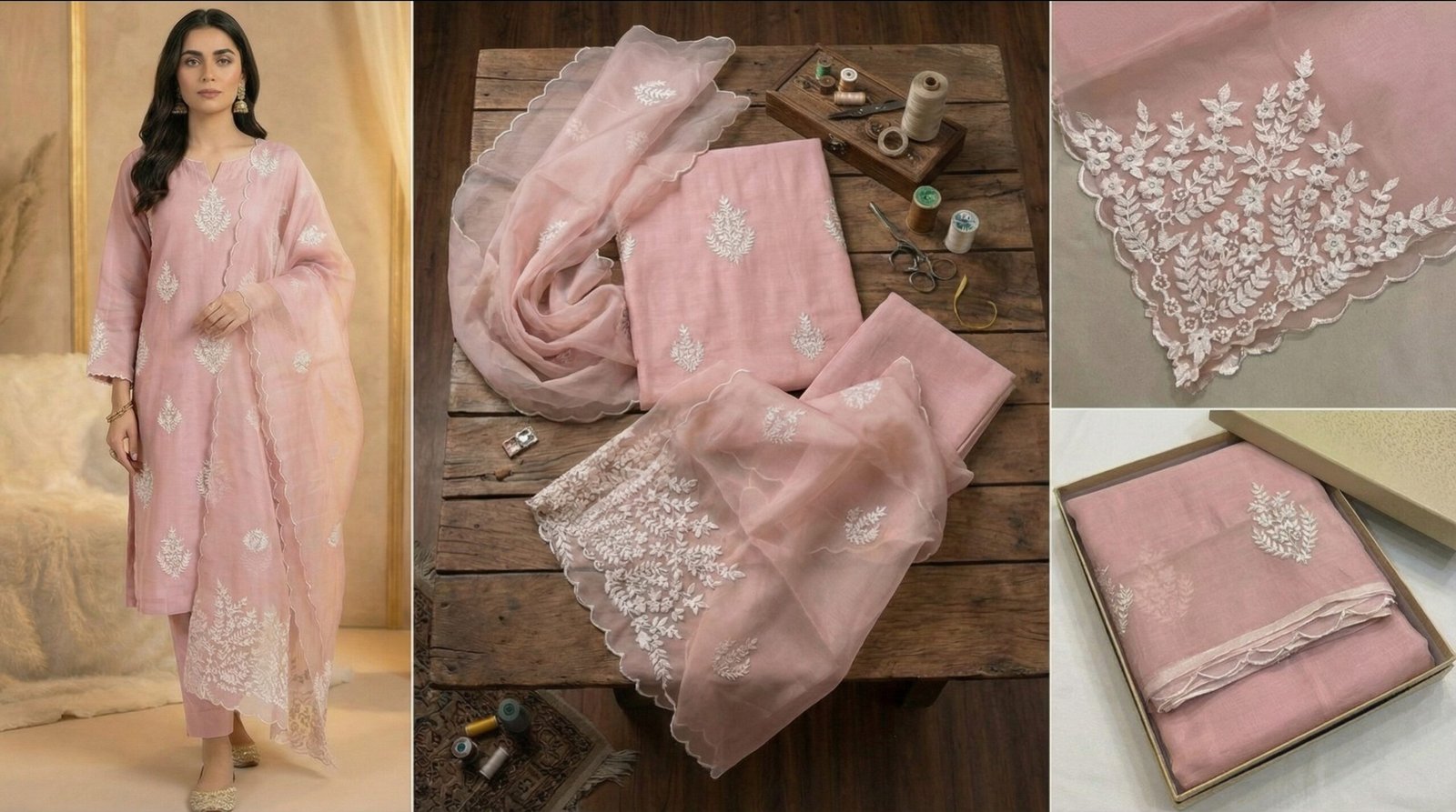Blush Aura – Premium Muslin and Cotton Ensemble - Image 2