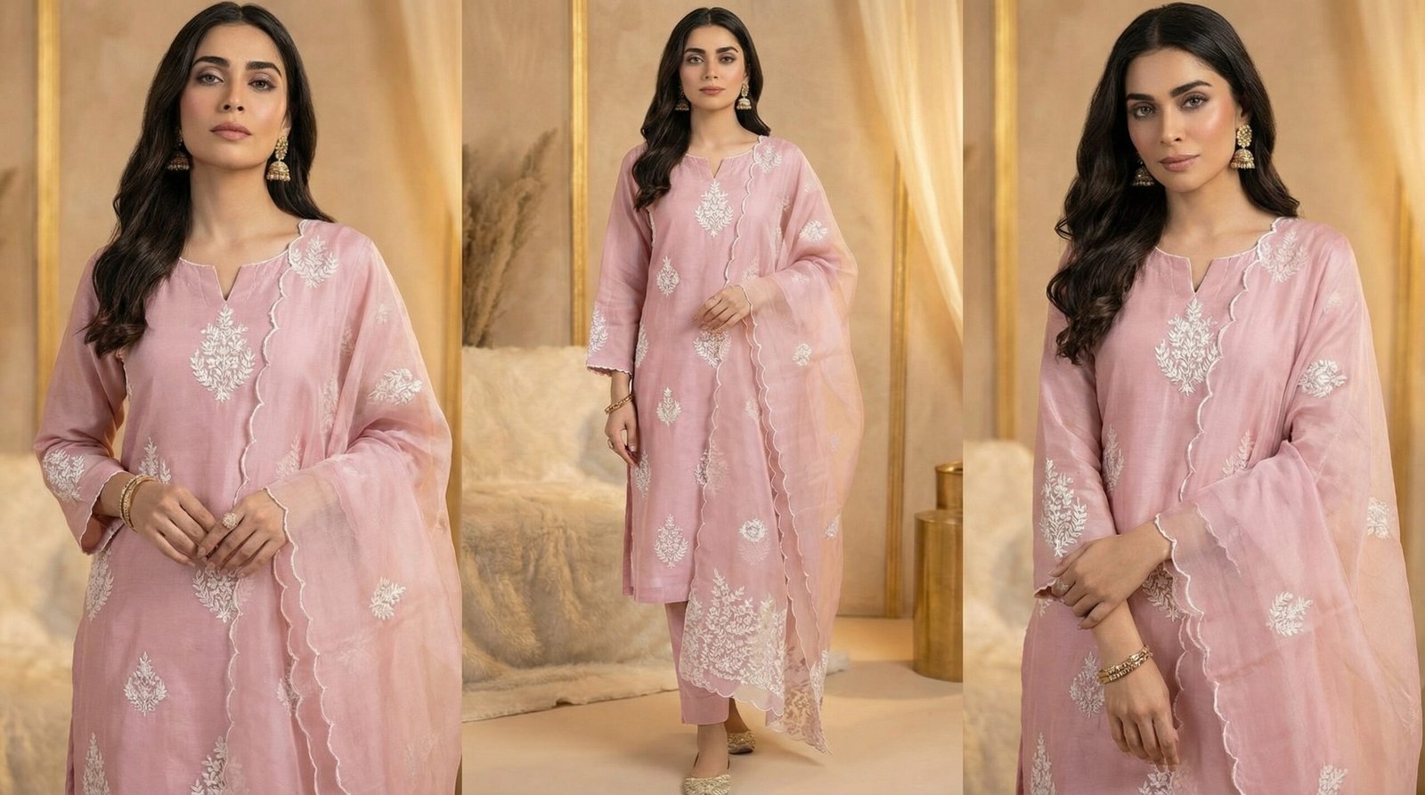 Blush Aura – Premium Muslin and Cotton Ensemble