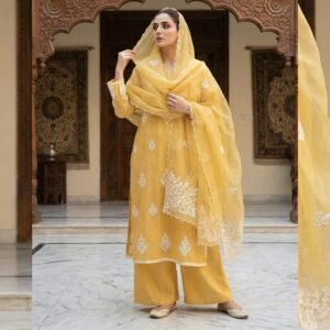 Golden Aura – Premium Muslin and Cotton Ensemble
